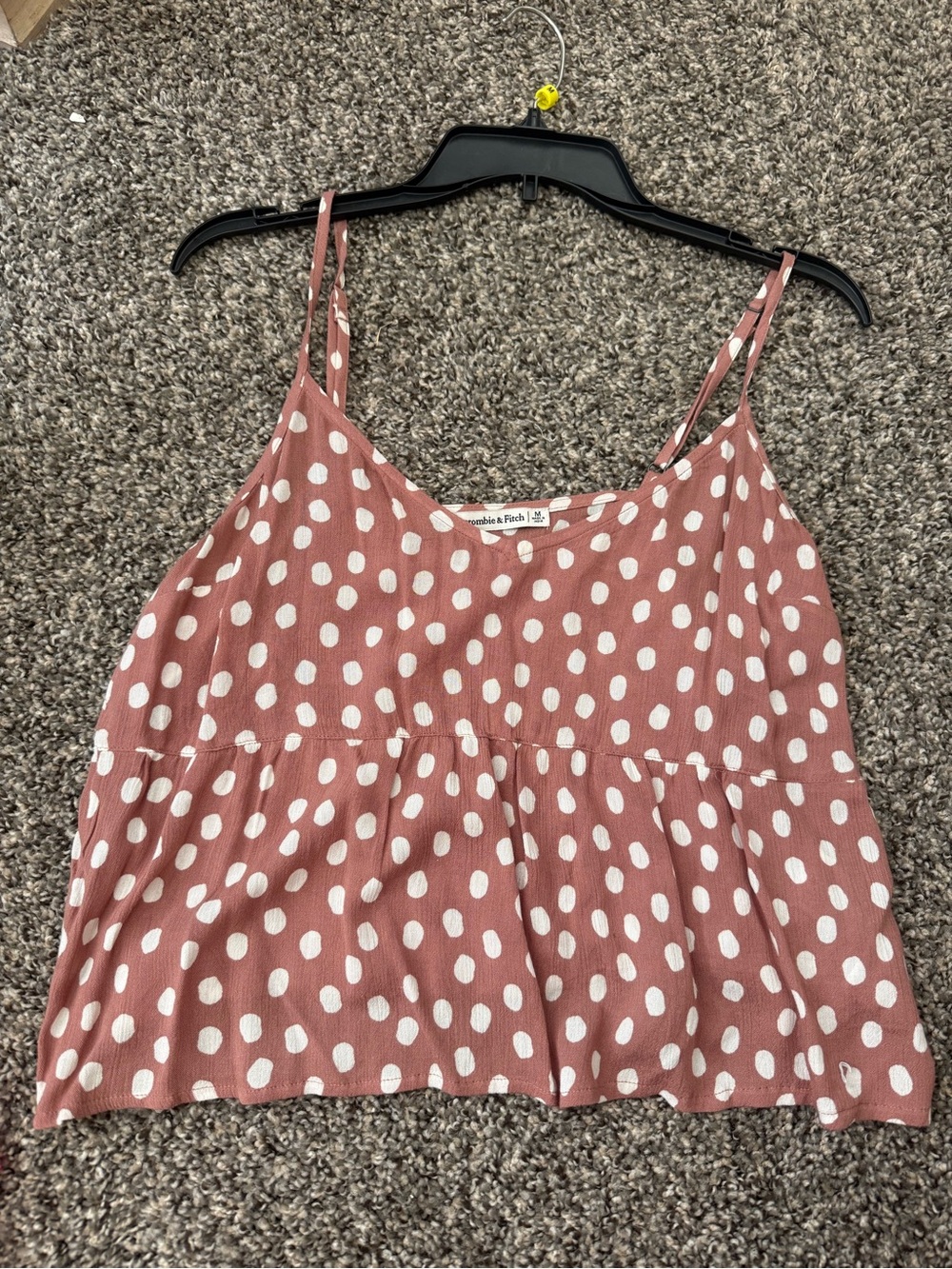 Abercrombie & Fitch Rose Pink Polka Dot Spaghetti Strap Tank